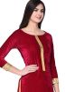 Red Straight Cut Readymade Kurta With Palazzo