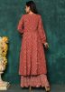 Red Readymade Bandhej Printed Kurta Set In Cotton