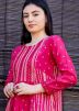 Pink Readymade Embroidered Kurta Set In Chanderi