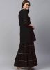 Readymade Black Gota Patti Kurti & Sharara