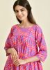 Pink Leheria Printed Tiered Kurta Set