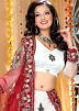 Embroidered White Net Lehenga