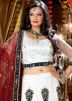 Embroidered White Net Lehenga