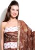 Off White and Brown Cotton Bandhej Salwar Kameez