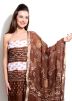 Off White and Brown Cotton Bandhej Salwar Kameez