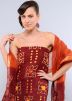 Maroon Cotton Bandhej Salwar Kameez