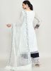 White Embroidered Net Salwar Suit Set