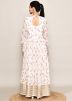 White Floral Print Anarkali Salwar Suit Set