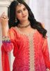 Readymade Multicolored Bandhej Print Palazzo Suit In Chiffon