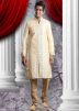 Readymade Cream Art Silk Kurta Pyjama