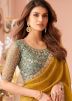 Yellow Sequin Work Saree In Georgette