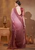 Brown Embroidered Saree In Satin