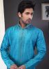 Readymade Blue Art Silk Kurta Pyjama