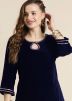 Blue Readymade Velvet Tunic & Palazoo