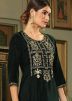 Green Readymade Zari Embroidered Kurta Set