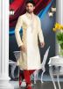 Readymade Cream Art Silk Kurta Pyjama