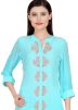 Blue Embroidered Slit Style Kurta Set