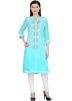 Blue Embroidered Slit Style Kurta Set