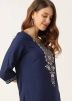 Navy Blue Embroidered Kurta Set