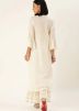 Off White Embroidered Kurta With Sharara