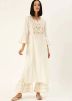 Off White Embroidered Kurta With Sharara