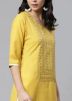 Yellow Embroidered Kurta With Pant Set