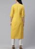 Yellow Embroidered Kurta With Pant Set