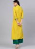 Yellow Embroidered Kurta With Palazzo