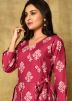 Pink Angrakha Style Kurta Set In Digital Print