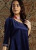 Blue Readymade Velvet Tunic & Palazoo