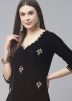 Black Readymade Velvet Kurta & Pant