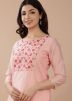 Pink Hand Block Printed Kurta With Pant