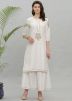 White Embroidered Kurta Palazzo Set