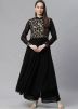 Black Georgette Flared Palazzo Kurta Set