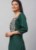 Green Embroidered Pant Kurta In Rayon