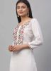 Readymade White Embroidered Kurta With Pant