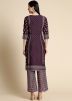 Purple Printed Style Pant Kurta Set