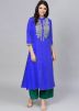 Blue Reyon Readymade Kurta & Palazzo