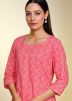 Pink Zig-Zag Printed Kurti With Pant