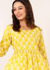 Yellow Printed Kurta Set In Cotton