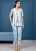 Readymade White Tie-Dye Printed Kurta Set