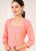 Peach Bandhej Printed Kurta And Pant