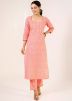 Peach Bandhej Printed Kurta And Pant