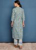 Blue Festive Kurta & Pant In Cotton