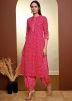 Pink Bandhej Printed Kurta & Salwar