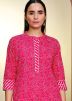 Pink Bandhej Printed Kurta & Salwar