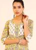 Yellow Floral Printed Kurta With Pant