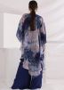 Blue Abstract Print Cape Style Pant Set