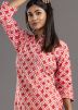 Pink Cotton Printed Kurta Set