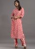 Pink Cotton Printed Kurta Set